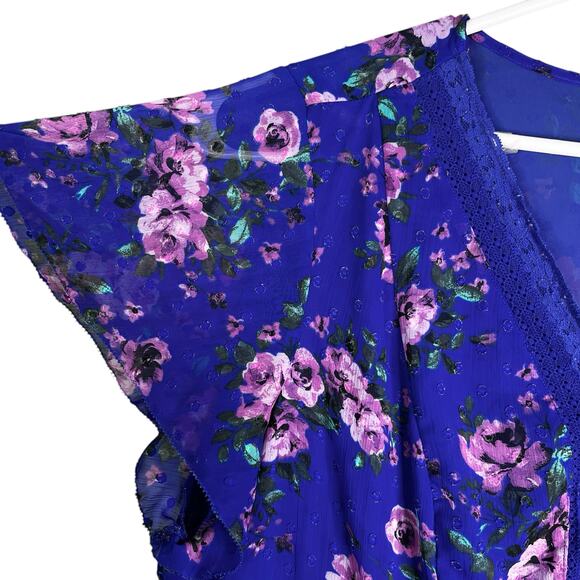 Torrid Top Shirt 4 V-Neck Floral Peplum Whimsgoth Cottagecore Fairy 4X 26 - Picture 4 of 10